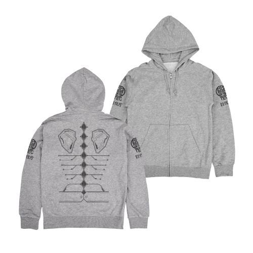 Izumo Tec Zippered Hoodie [Kaiju No.8] MIX GRAY / XL